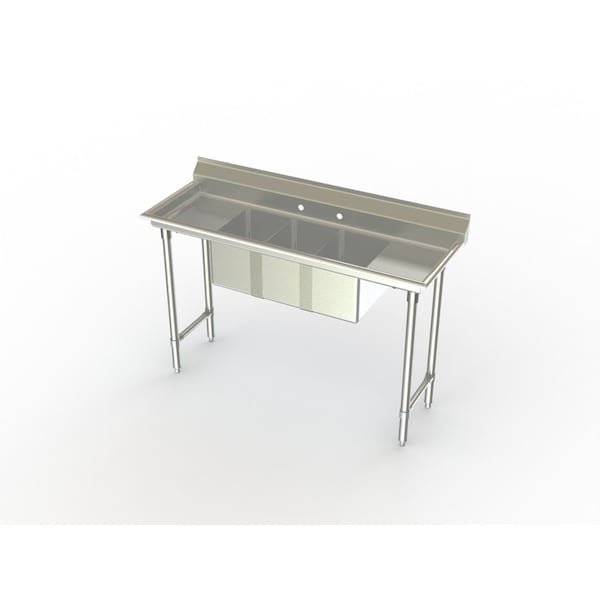 Convenience Store Sinks 3-Bowl, 14" W X 10" L-R Bowl
